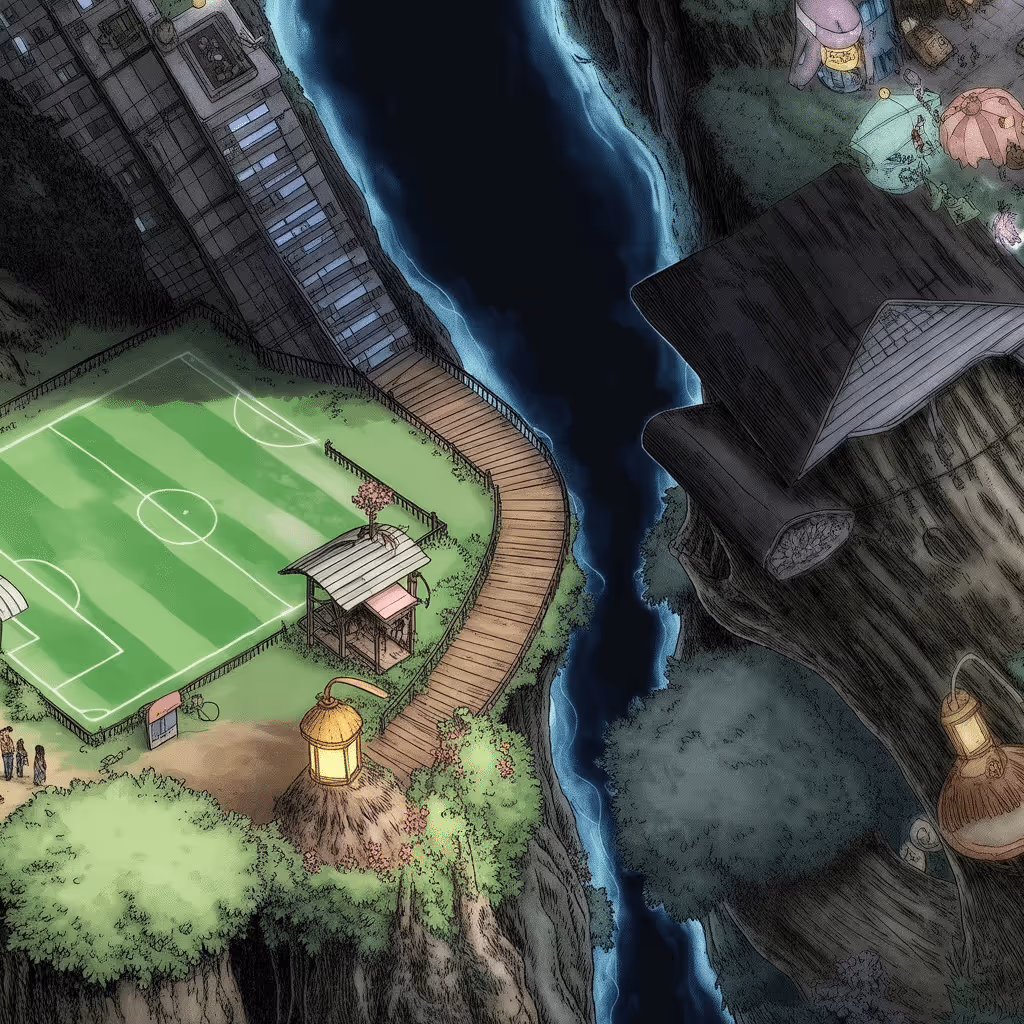 AI-generated Forest tile at coordinates 10, 23 in the Ghibli world of Million Dollar Canvas