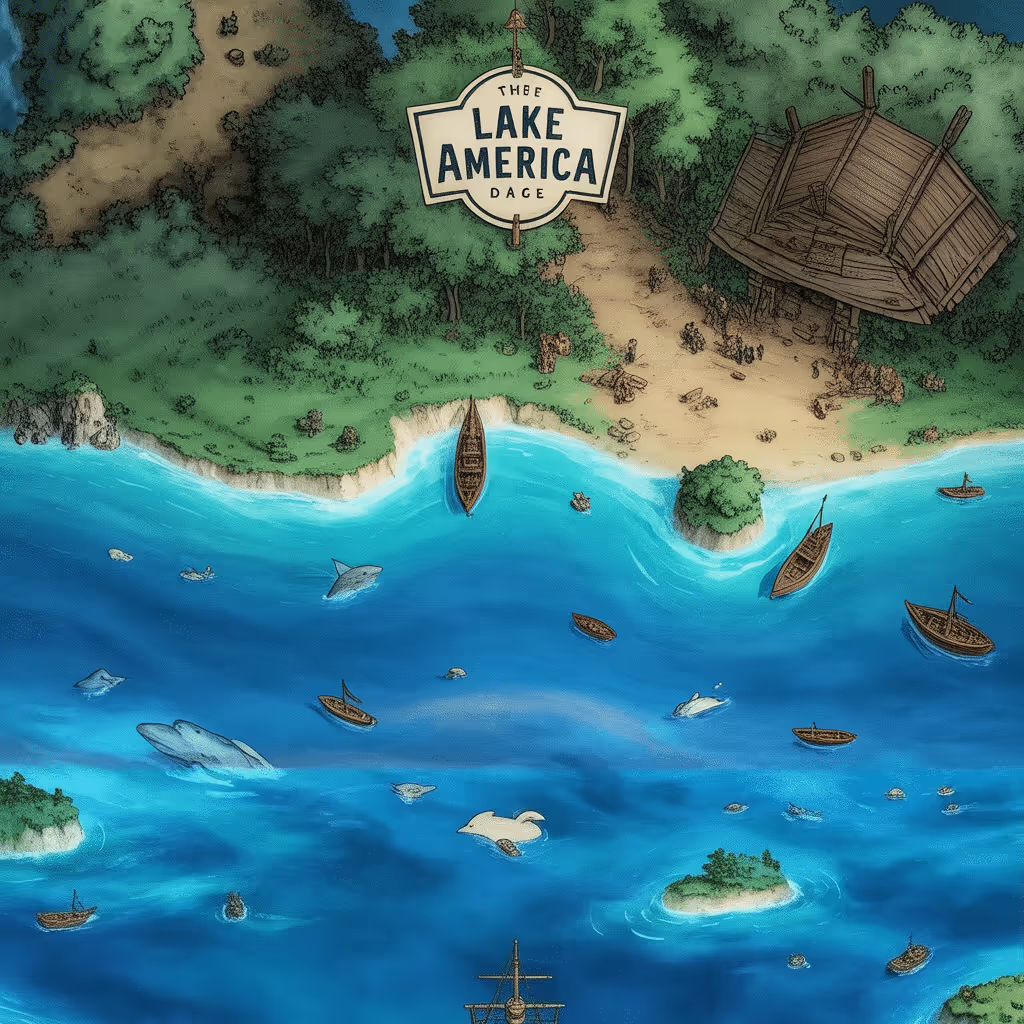 AI-generated Ocean tile at coordinates 25, 20 in the Ghibli world of Million Dollar Canvas