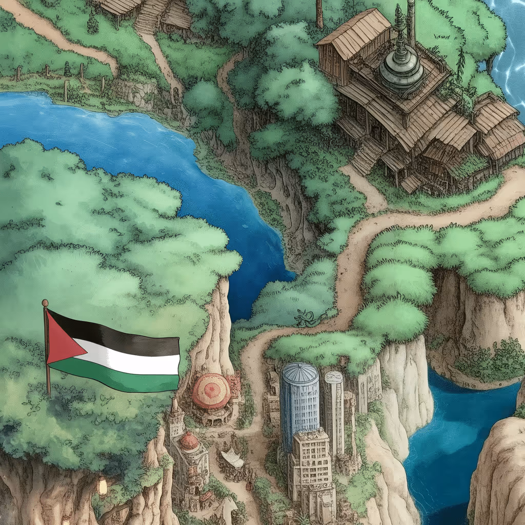 AI-generated Lush tile at coordinates -4, -24 in the Ghibli world of Million Dollar Canvas
