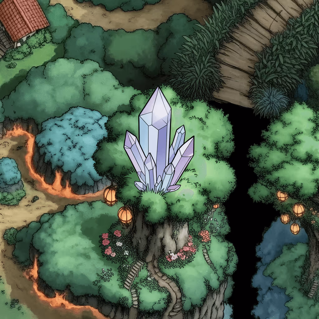 AI-generated Forest tile at coordinates -21, 11 in the Ghibli world of Million Dollar Canvas